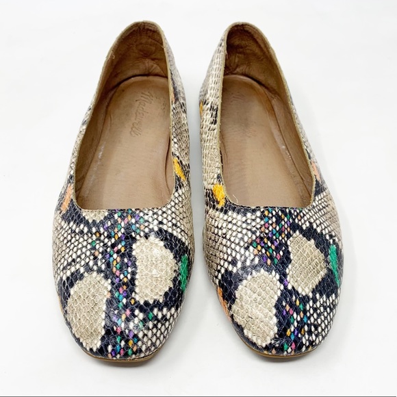 Madewell | Cory Faux Multicolor Snakeskin Leather Flats 6.5 - Picture 2 of 9